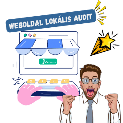 weboldal lokális audit, aminek a képen nagyon örül éppen a cégtulajdonos