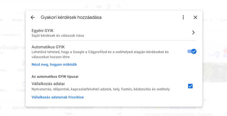 cégprofil csevegés gyik